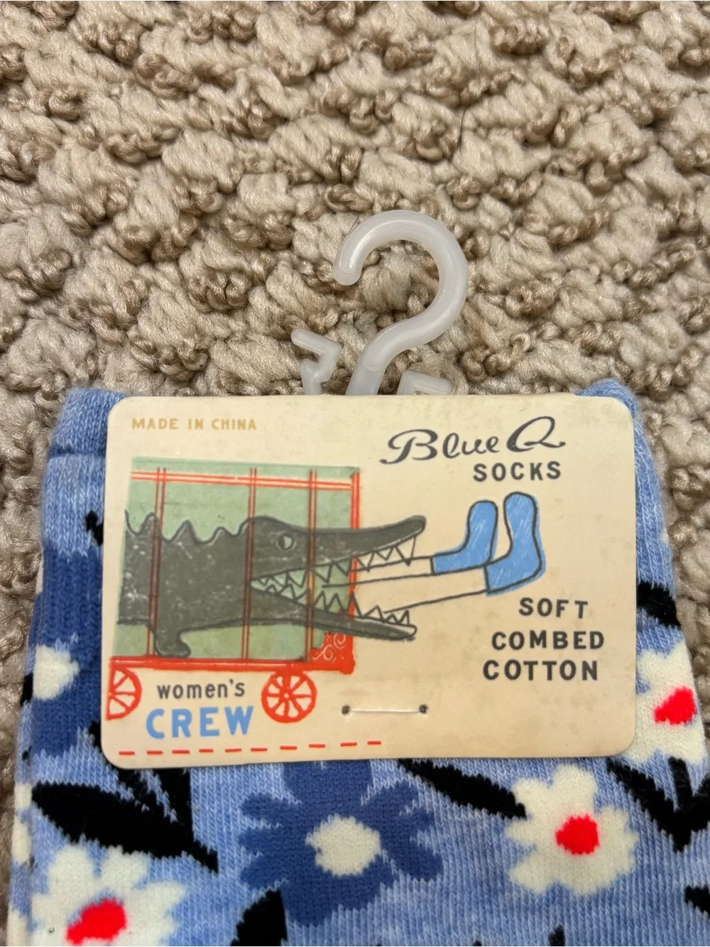 Brand new with Tags‎ Blue Q Women’s Crew Socks “B*tch I am Relaxed” Text